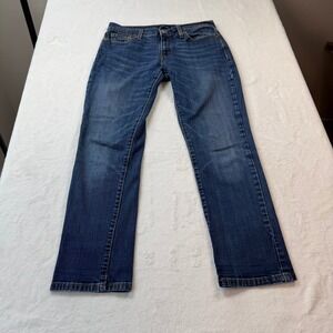 Levi's 513 Boyfriend Jeans Womens Size 5 Blue Good Medium Wash Stretch Denim